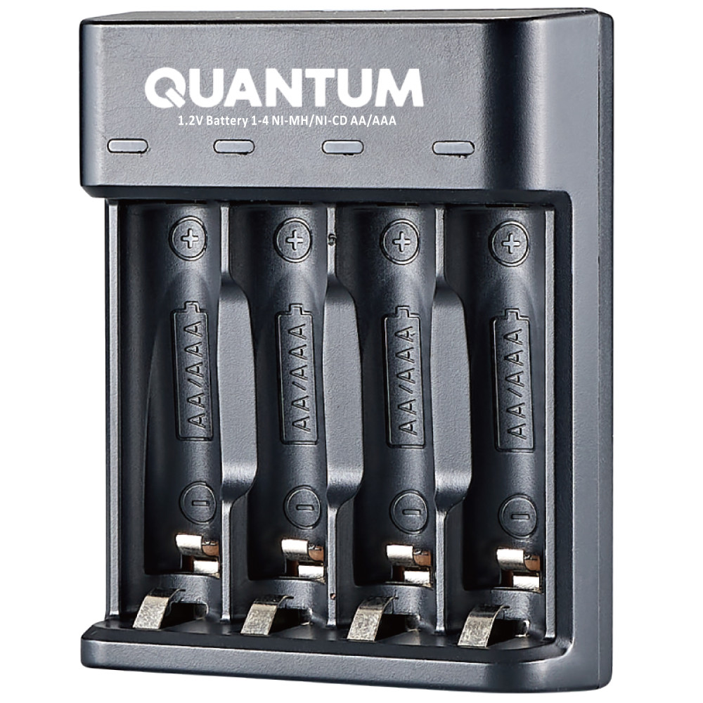 Зарядний пристрій Quantum QM-BC1040 для Ni-MH/Ni-CD 1.2V акум. AA/AAA 4-slot (USB), фото 1
