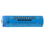Акумулятор літій-іонний Quantum Li-ion ICR18650, 1500mAh, 0.5-1С з клемним виступом, 1шт/уп, фото 2