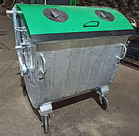 Оцинкованный контейнер для сортировки мусора для стекла 1,1 м3.