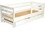 Ліжко AURORA 190*80 (бук) з шухлядами, фарбоване, біле, фото 2