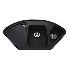 Гранітна мийка Globus Lux AVERNO чорний металік 1060х575мм-А0001