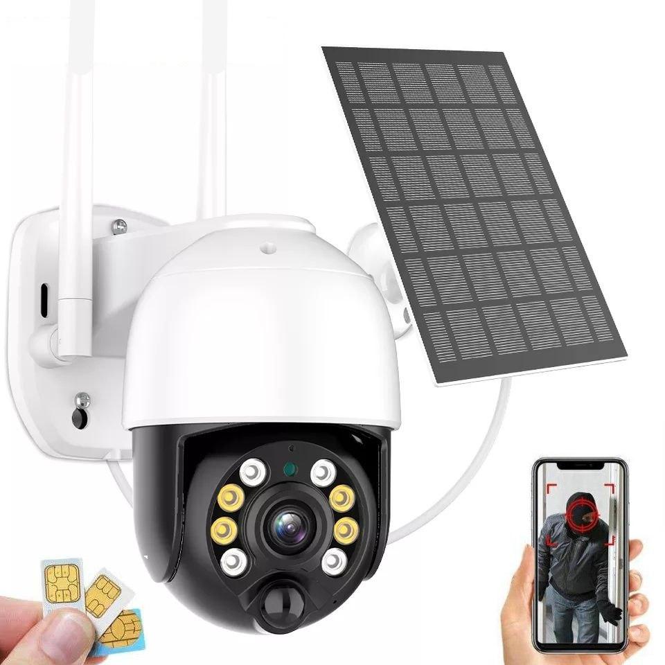 Поворотна погодозахисна сонячна камера безпеки Wonsdar XM19-3M-BY 4G solar 1536P. iCSee