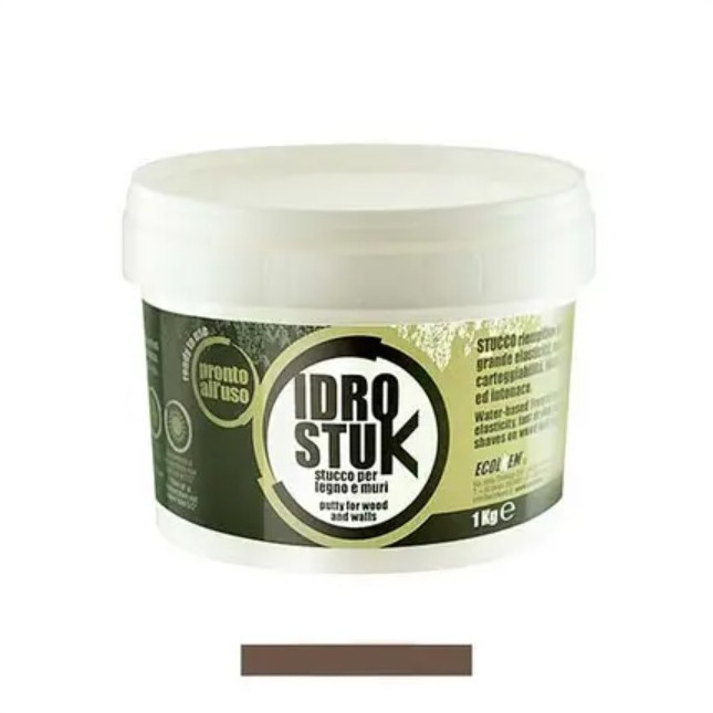 Шпаклівка для дерева EcolKem IDRO STUK Noce Scuro Горіх темний, 1 кг