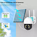 Поворотна погодозахисна сонячна камера безпеки Wonsdar XM19-3M-BY 4G solar 1536P. iCSee, фото 4