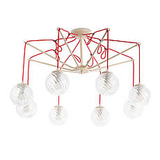 Люстра-павук метал 8 плафонів на декоративному кабелі 85х56 см, фото 2