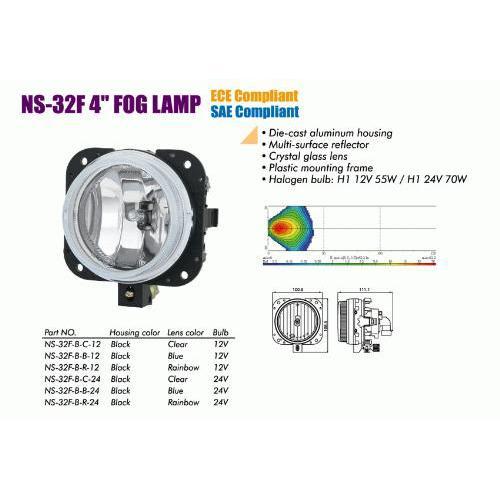 Противотуманные фари NS-32 F-C H1/12 В/55W/модуль 4"/D=95мм - фото 1 - id-p1662099193