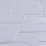 Самоклеючі 3Д панелі для стін, м'які 3D панелі самоклейка під кладку 700х700х6 мм, Білий, фото 2