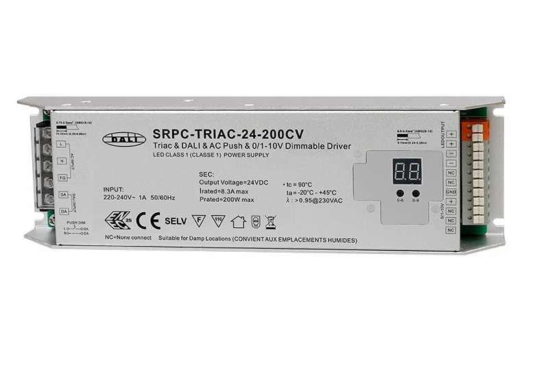 Диммер SRPC-TRIAC-24-200CV (DALI, PUSH, TRIAC, 0/1-10В) 24 вольт 200 вт SUNRICHER 15150о
