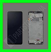 Дисплей модуль Samsung SM M225 OLED M22 Black 2021 у зборі з рамкою