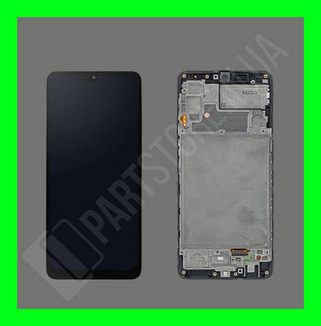 Дисплей Samsung SM M225 M22 Black 2021 сервісний оригінал у складі з рамкою (переклеєне скло), фото 1
