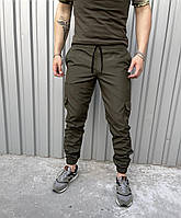 Тактические штаны мужские с карманами хаки "Terra" , брюки армейские зауженные карго
