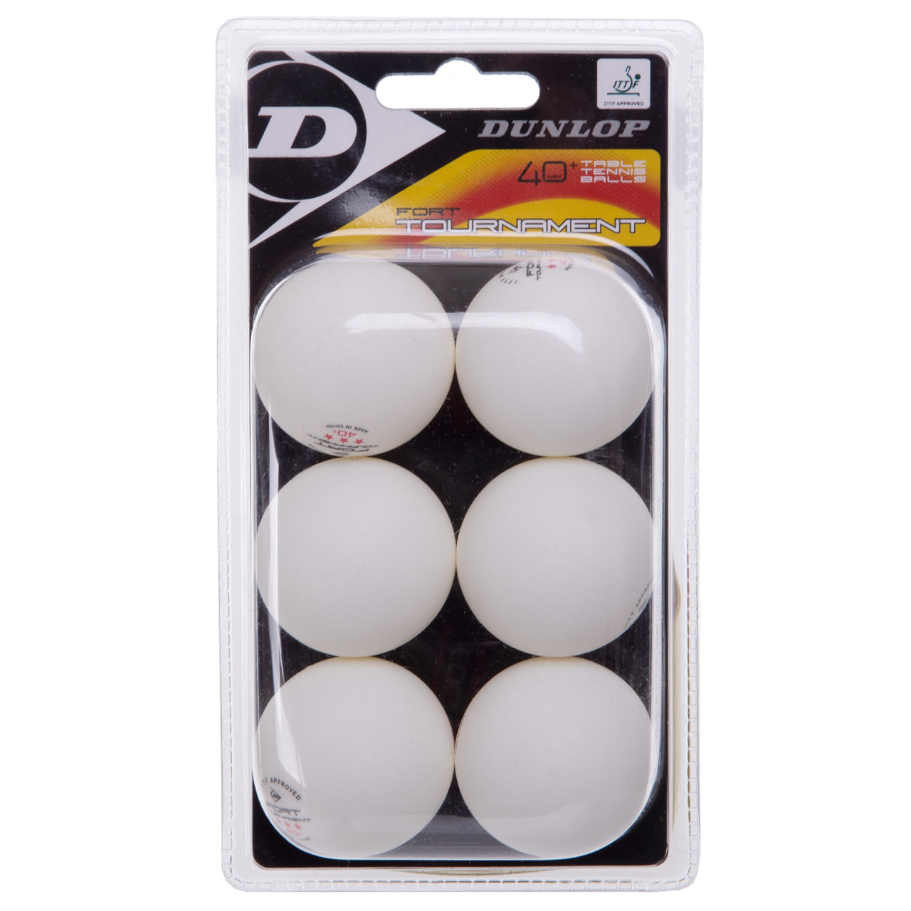 Набор мячей для настольного тенниса Dunlop 40+ Fort Tournamen 6 шт - фото 1 - id-p1662131314