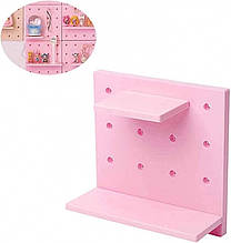 Підвісна панель Skadis полиця-органайзер на стіну зі змінними гачками рожева