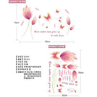 Наклейка для интерьера розовые Цветы