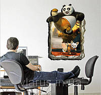 Наклейка 3D на стену стильная Панда Кунг-фу