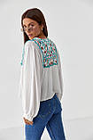 Жіноча блуза-накидка з вишивкою — молочний колір, S (є розміри), фото 2