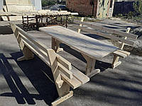 Комплект деревянной мебели стол и две лавки без покраски Стайл 1,95 м