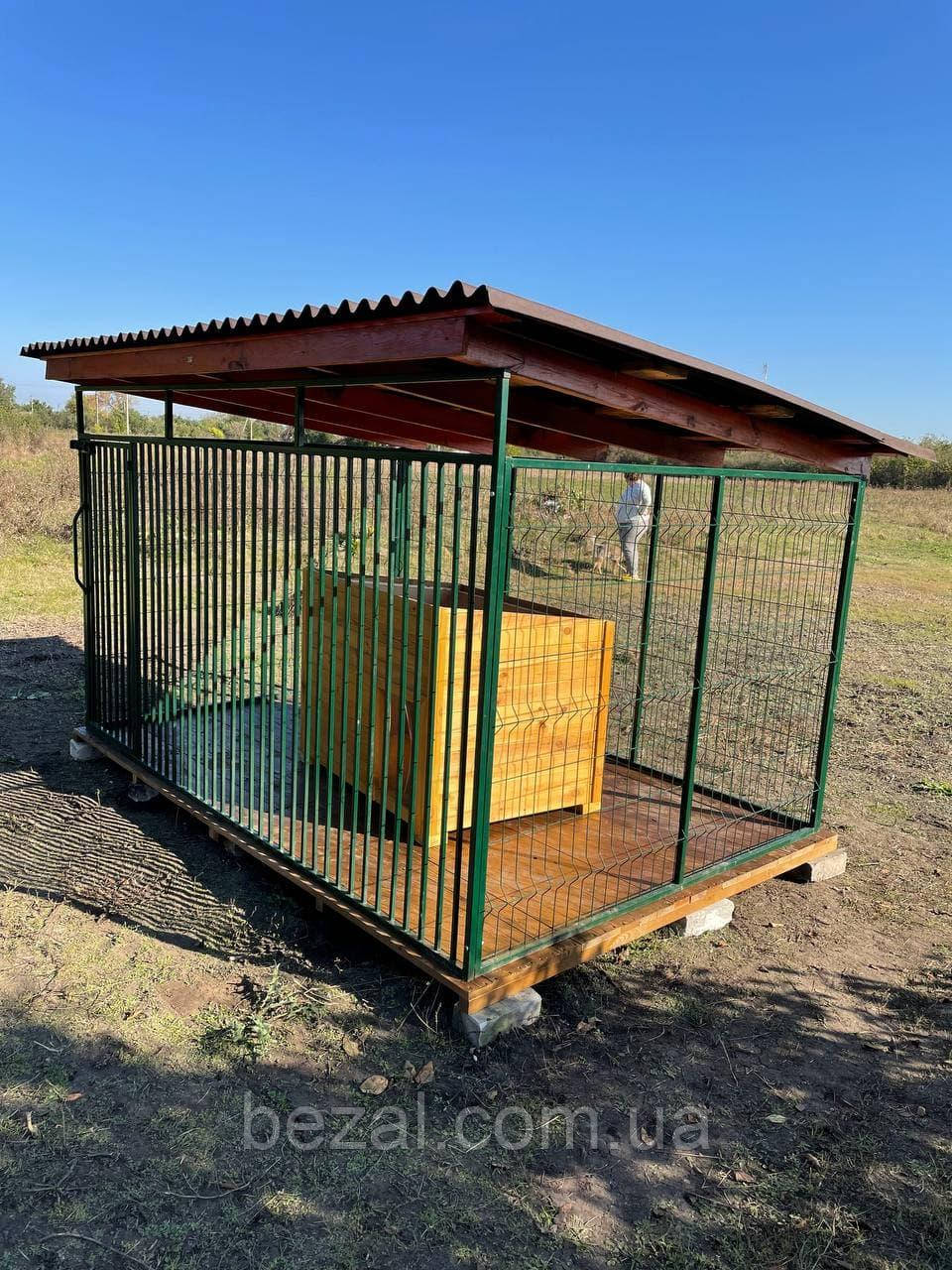 Вольєр для собаки з дахом 3х2м, фото 1