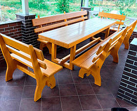 Комплект садових дерев'яних меблів стіл та 4 лавки Клівленд