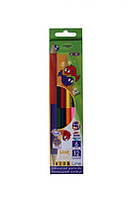 Цветные карандаши Zibi Kids line Double двусторонние 6 штук ассорти ZB.2462