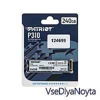 Жесткий диск M.2 2280 SSD 240Gb Patriot P310 Series, P310P240GM28, NVMe, PCI Express 3.0 x4, 3D NAND TLC,