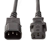 Кабель живлення PowerPlant (CC360352) IEC C13-C14, Cu, 3x1.5мм2, 2 м