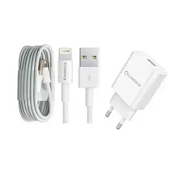 Мережевий зарядний пристрій для телефона Florence FL-1020-WL White (Apple Lightning 1xUSB 2A )