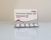 Ивермектин 12мг. таблетки - 10шт. оригинал. Ivermectin 12 Mg USP антипаразитарный препарат, Индия