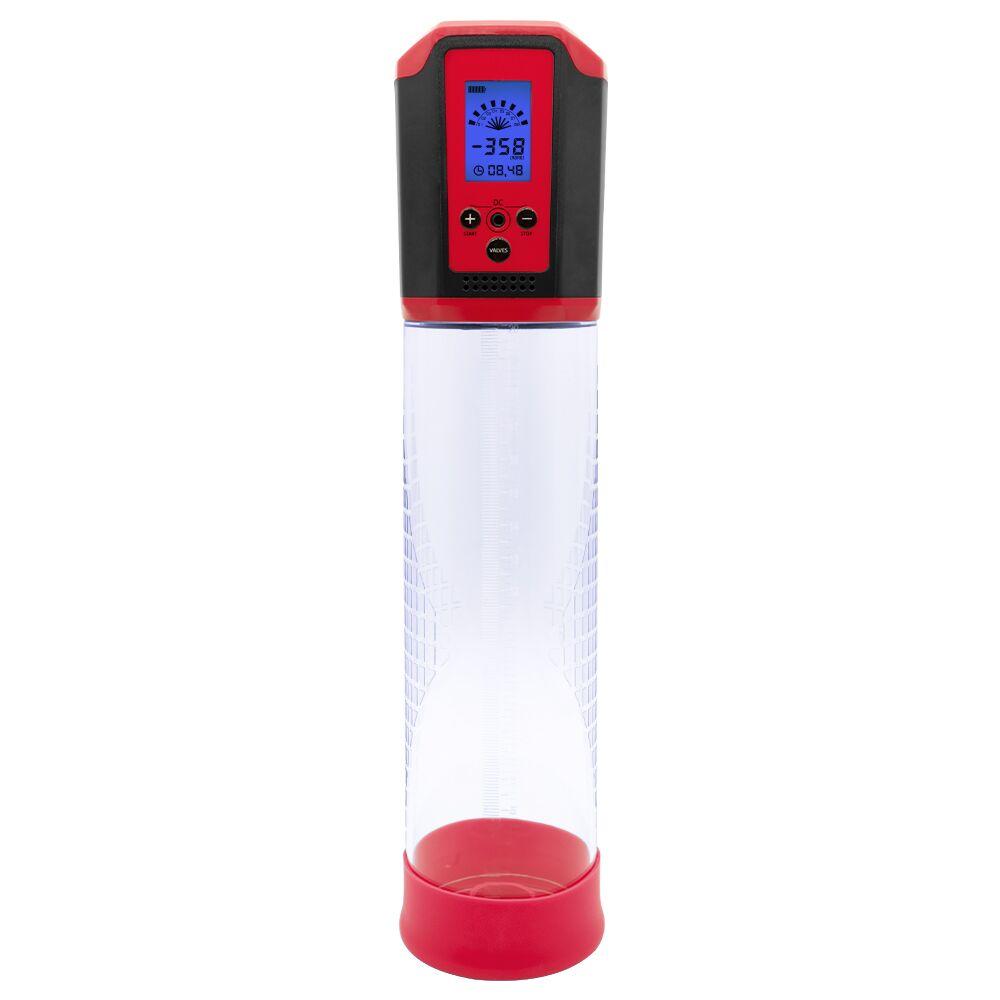 Автоматична вакуумна помпа Men Powerup Passion Pump Red, LED-табло, перезаряджувана, 8 режимів Кітті