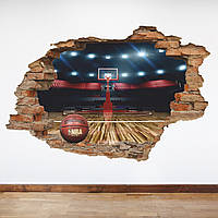 Интерьерная наклейка на стену Баскетбольное поле Oracal размер 96х64см