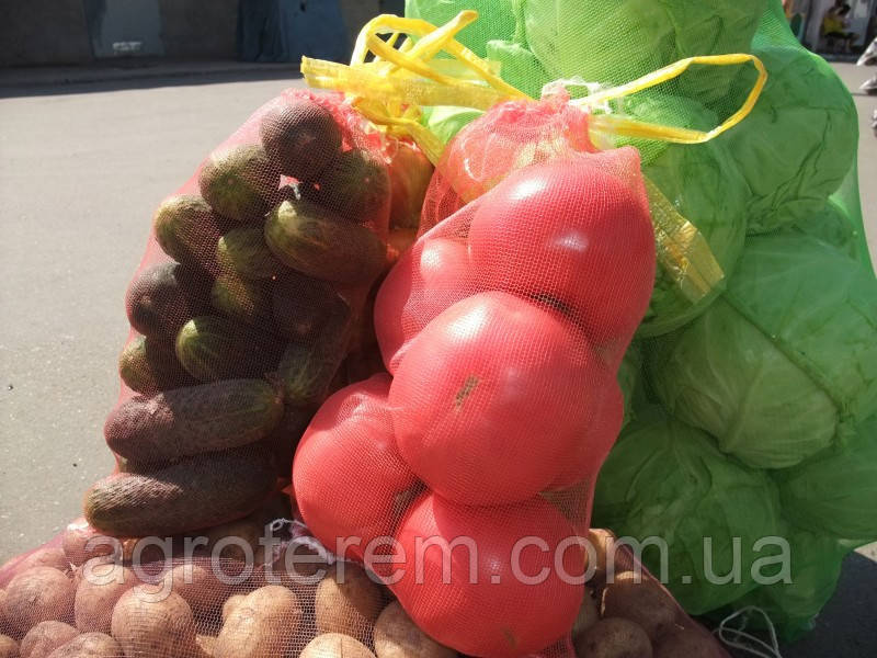 Сетка овощная (капрон) 5 кг (28*40), с завязкой (100 шт) зеленая - фото 7 - id-p1662218121