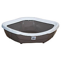 Туалет для кота кішки котів з рамкою кутовий CORNER OPEN, 52x50x14 см