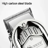 Комбо-набір для стрижки Surker Cordless K9S Silver+Hair Trimmer Skeleton (SK-K9S+HT 7870BK), фото 4