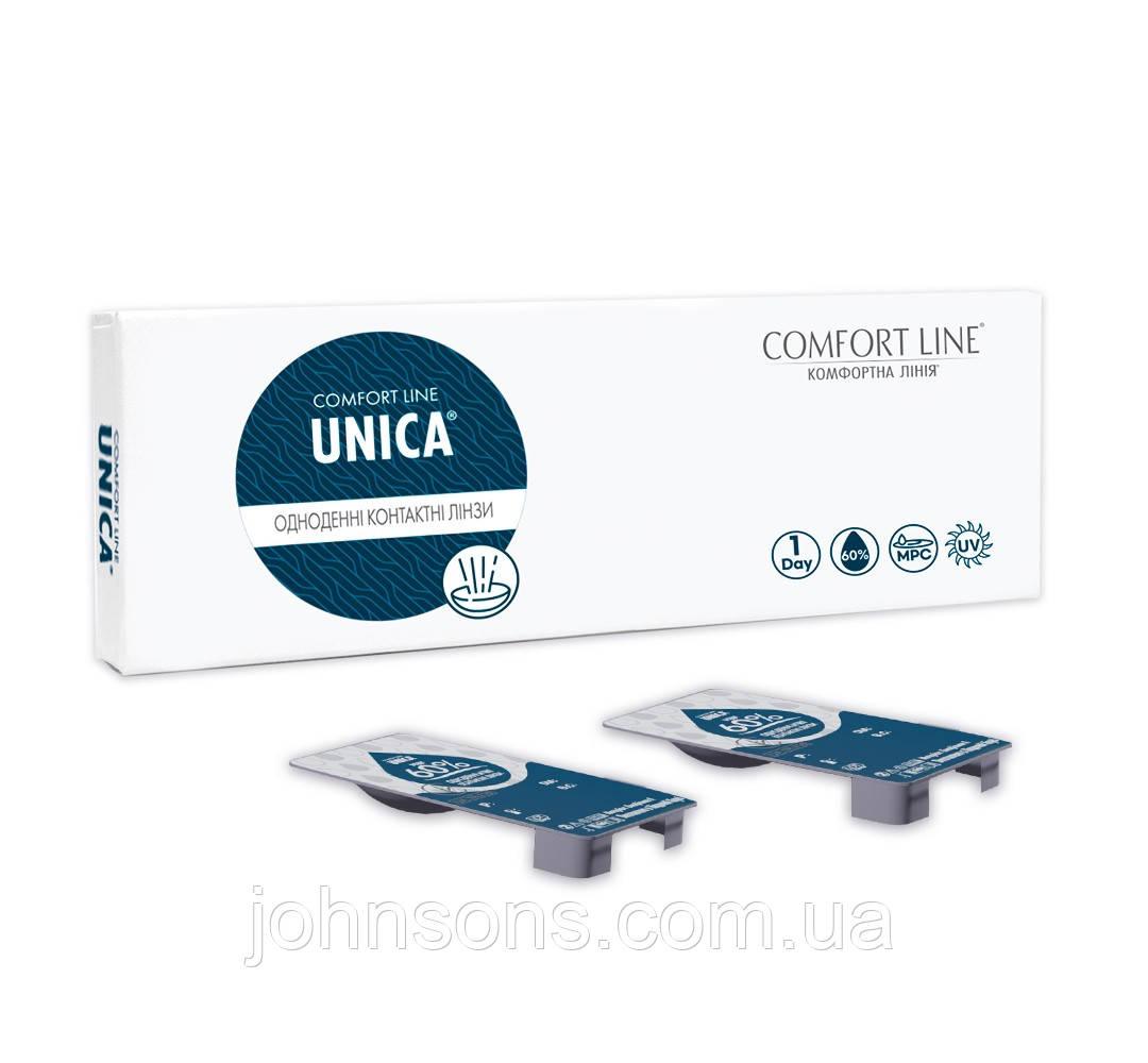 Одноденні контактні лінзи Unica 1уп(30шт)| Лінзи на 1 день Уніка| Одноразові лінзи Unica Comfort Line, фото 1