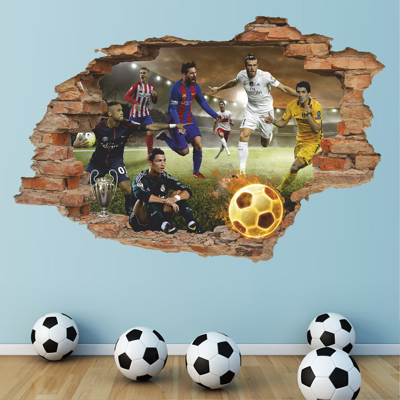 Інтер'єрна наклейка на стіну Футбол Oracal розмір 96х64см
