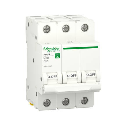 Автоматичний вимикач Schneider Electric Resi 9 6кА С 3p 32A C R9F12332, фото 1