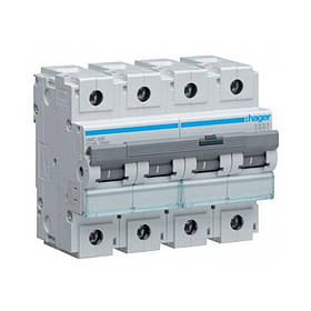 Автоматичний вимикач Hager 10kA 4P C-100A 6M HLF490S