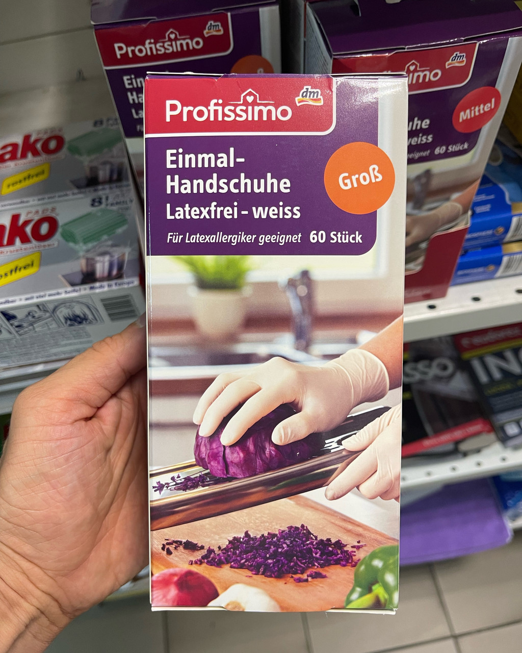 Одноразові нітрилові рукавички без латексу Profissimo Einmal-Handschuhe Latexfrei weiss (60 шт.) (Grob) L, фото 1
