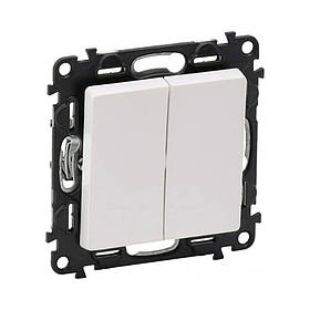 Вимикач Legrand Valena Life білий двоклавішний (752105) 752405