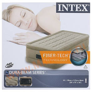Intex 64456 - надувна ліжко Twin Ultra Plush 191х99х46см, фото 4