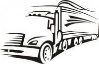 Виниловая наклейка на авто - Truck line art размер 20 см