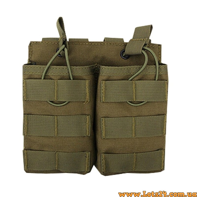 Відкритий підсумок для 2 магазинів АК AR-15 M16 Oxford MOLLE подсумок для магазину АК 74 Олива, фото 1