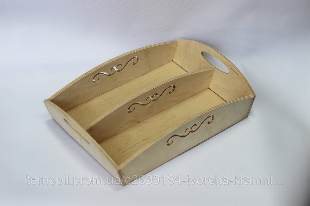 Піднос заготовка з перегородкою, фото 1