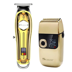 Комбо-набір для стрижки Surker Сordless I9 Gold + Surker Razor Cordless Gold (SK-I9GO+SK-5001-GO)