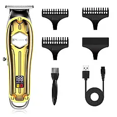 Комбо-набір для стрижки Surker Сordless I9 Gold + Surker Razor Cordless Gold (SK-I9GO+SK-5001-GO), фото 4