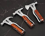 Мультитул сокира, відкривачка, молоток, пласкогубці, ніж, пилка, викрутка, фото 5