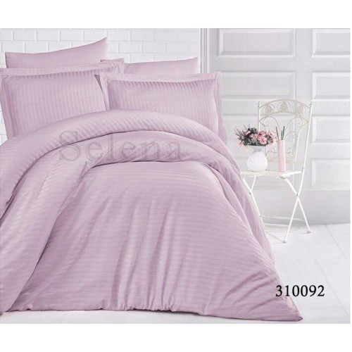 Постільна білизна страйп сатин Лаванда, єврокомплект