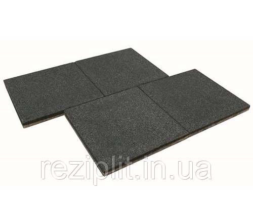 Гумова плитка ЧОРНА 30 мм 500×500мм Reziplit . Травмобезпечне універсальне покриття