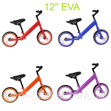 Біговел, велобіг дитячий 12" від 2 років, колеса EVA світяться, T-212515 різні кольори