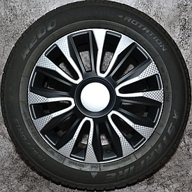 Автомобільні колпаки ARGO R14 AVALON CARBON SILVER>BLACK. Колпаки на дисках / Колпаки на колесах.